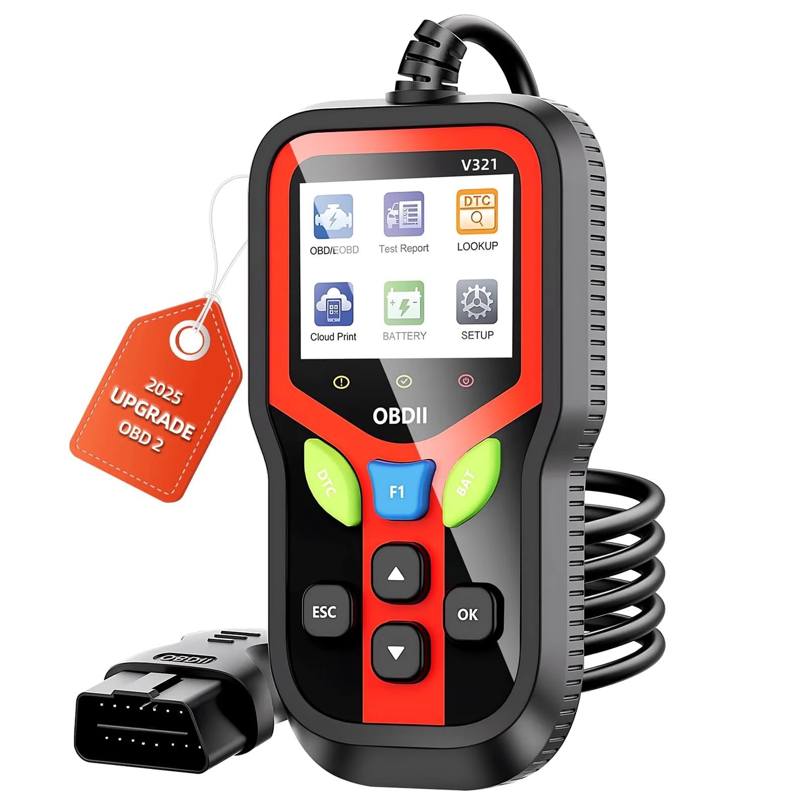 OBD2 motordiagnosztika Carehabi V321, hibák olvasása és törlése