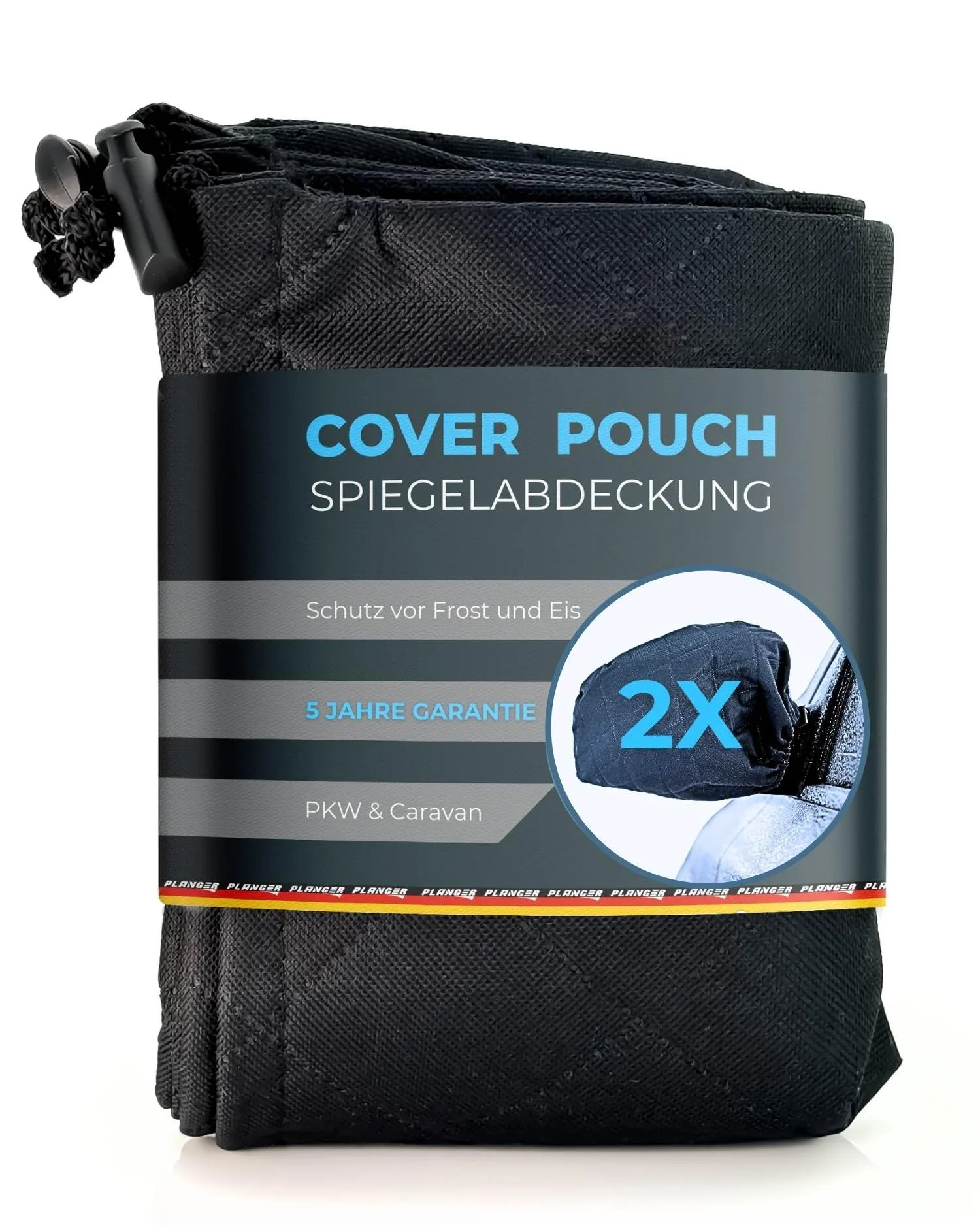 PLANGER P-MC2 36×40 cm fekete, pár téli tükrök védőfedői