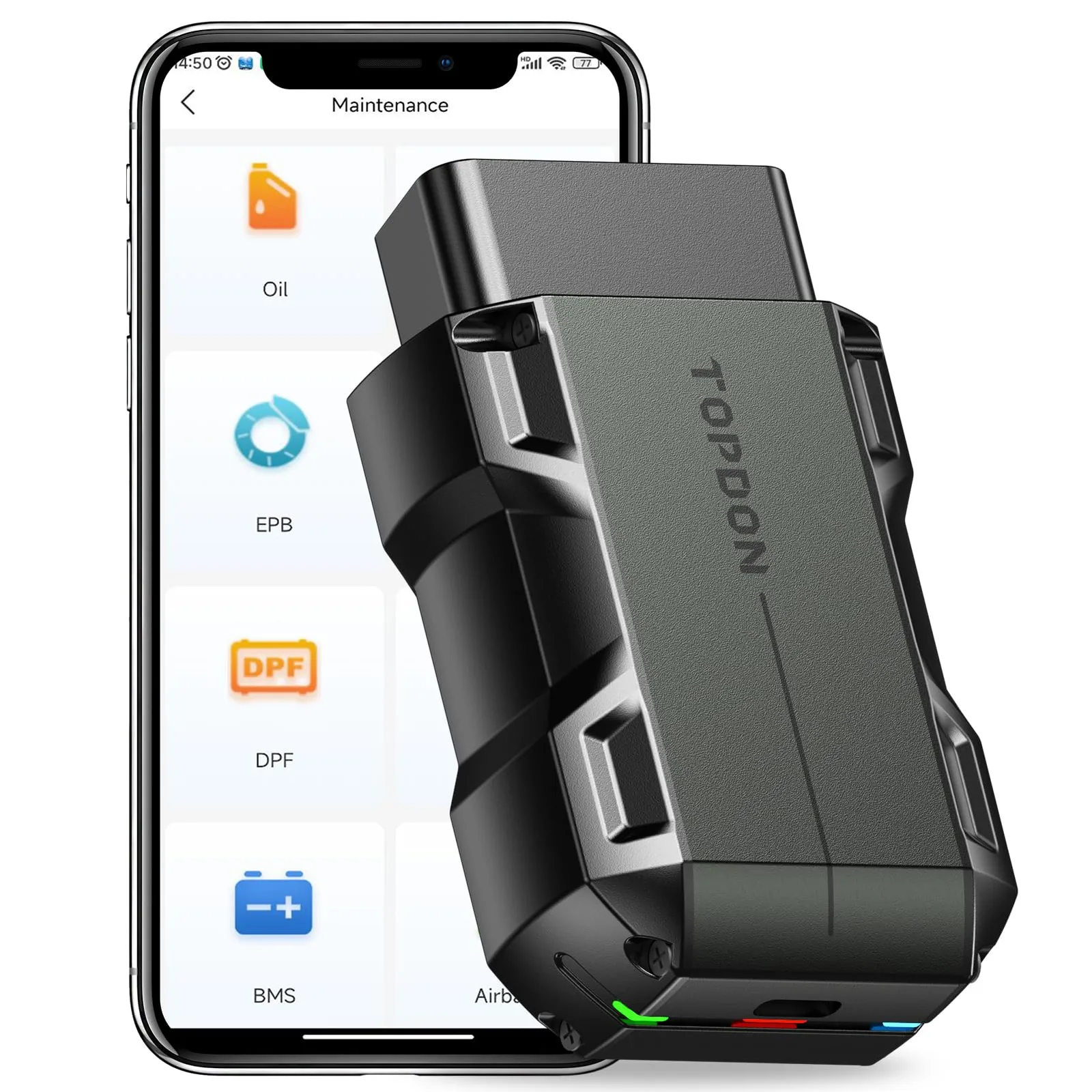 OBD2 szkenner TOPDON TOPSCAN-UK Lite Bluetooth 5.0 mobiltelefonokra Android/iOS