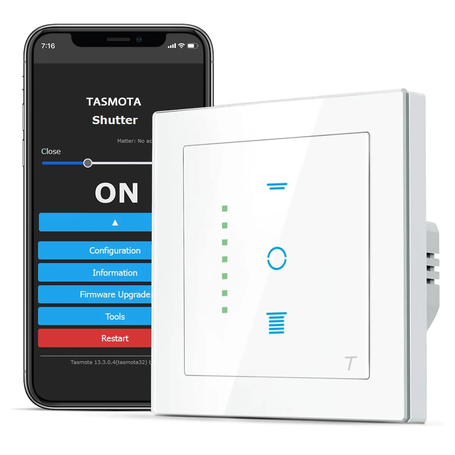 SMARTERCURRY TASMOTA WiFi redőnykapcsoló ESP32