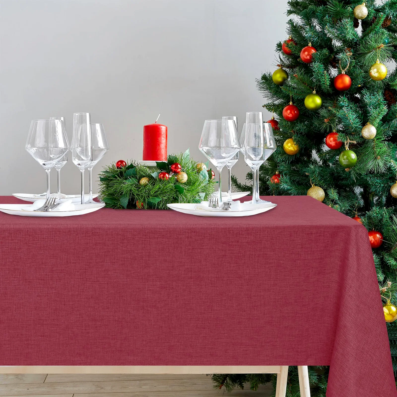 Téglalap alakú asztalterítő DWCN 160×320 cm piros