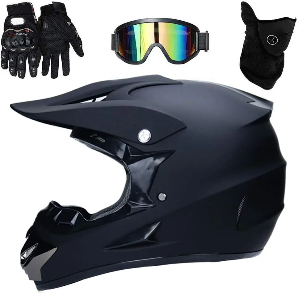 Motokross sisak UIGJIOG S 52–53 cm – szemüveg, maszk és kesztyű