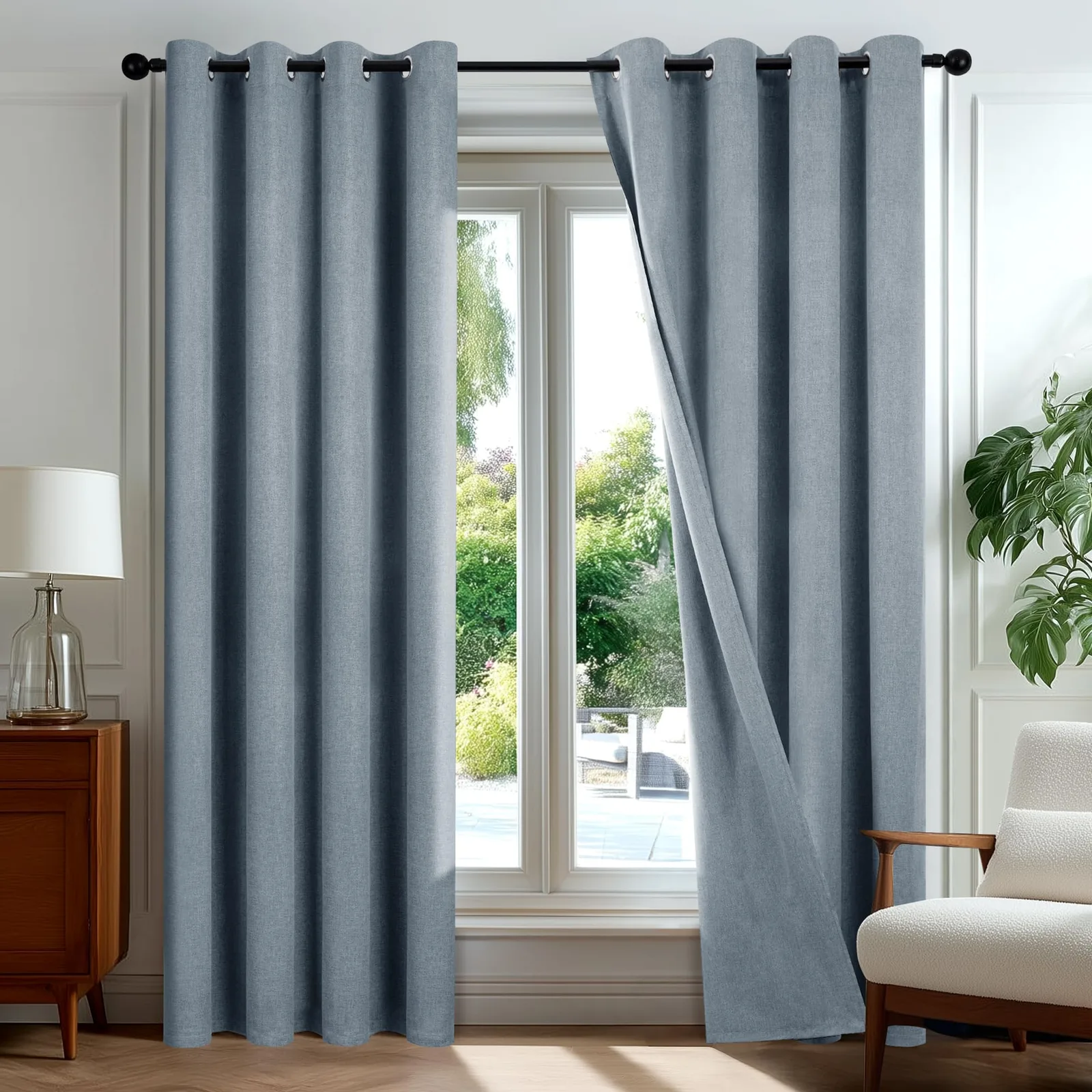 Sötétítő függönyök Deconovo 140×175 cm, 2 db, Dark Linen szín
