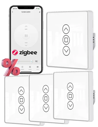 MOES ZigBee 2.5D Okos redőnykapcsoló, 4 db