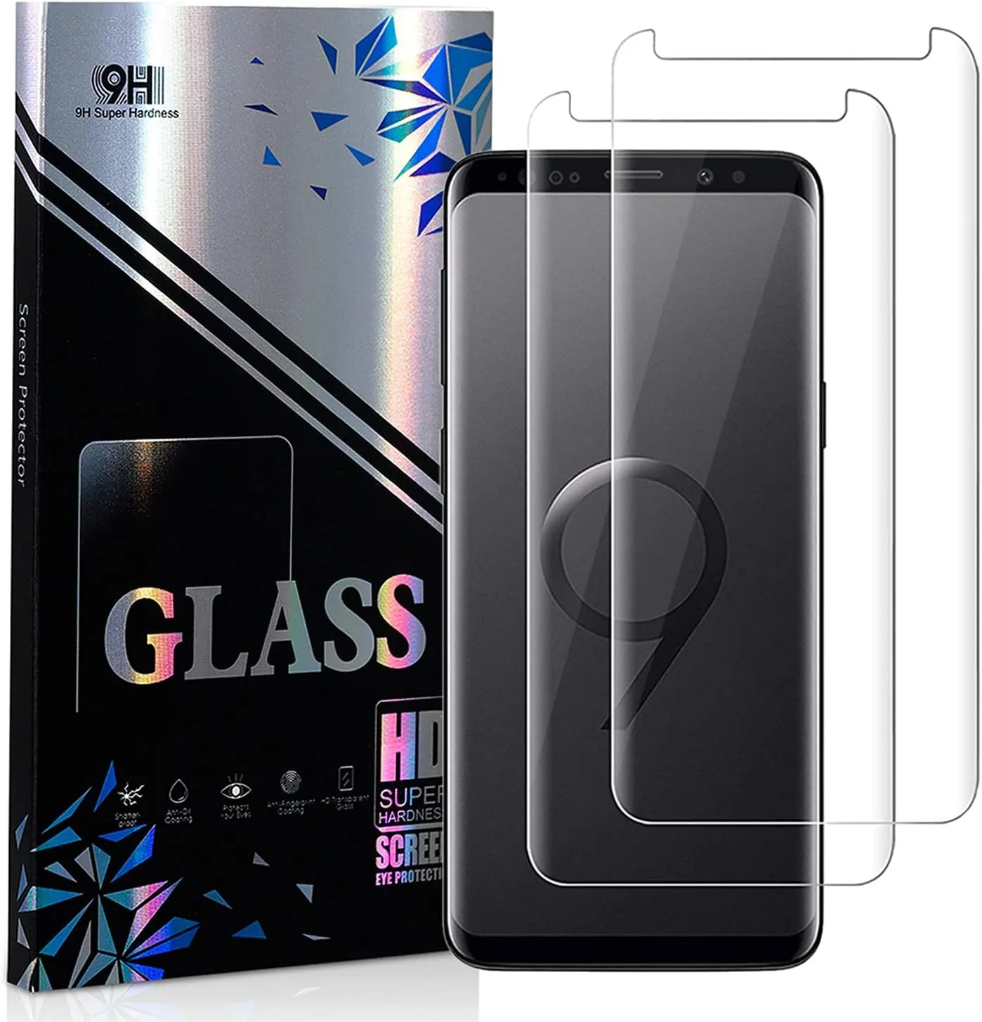 Edzett üveg 9H a Samsung Galaxy S9-hez, 2 db