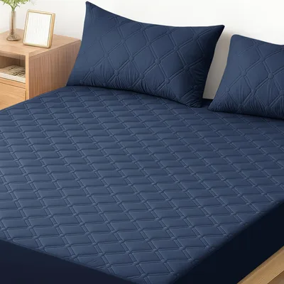 Ystyle matracvédő 160×190 cm, magasságig 30 cm, sötétkék