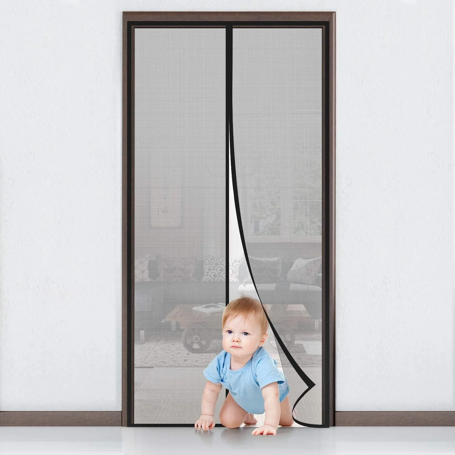 MYCARBON mágneses rovarháló ajtóra, 70×200 cm, fekete