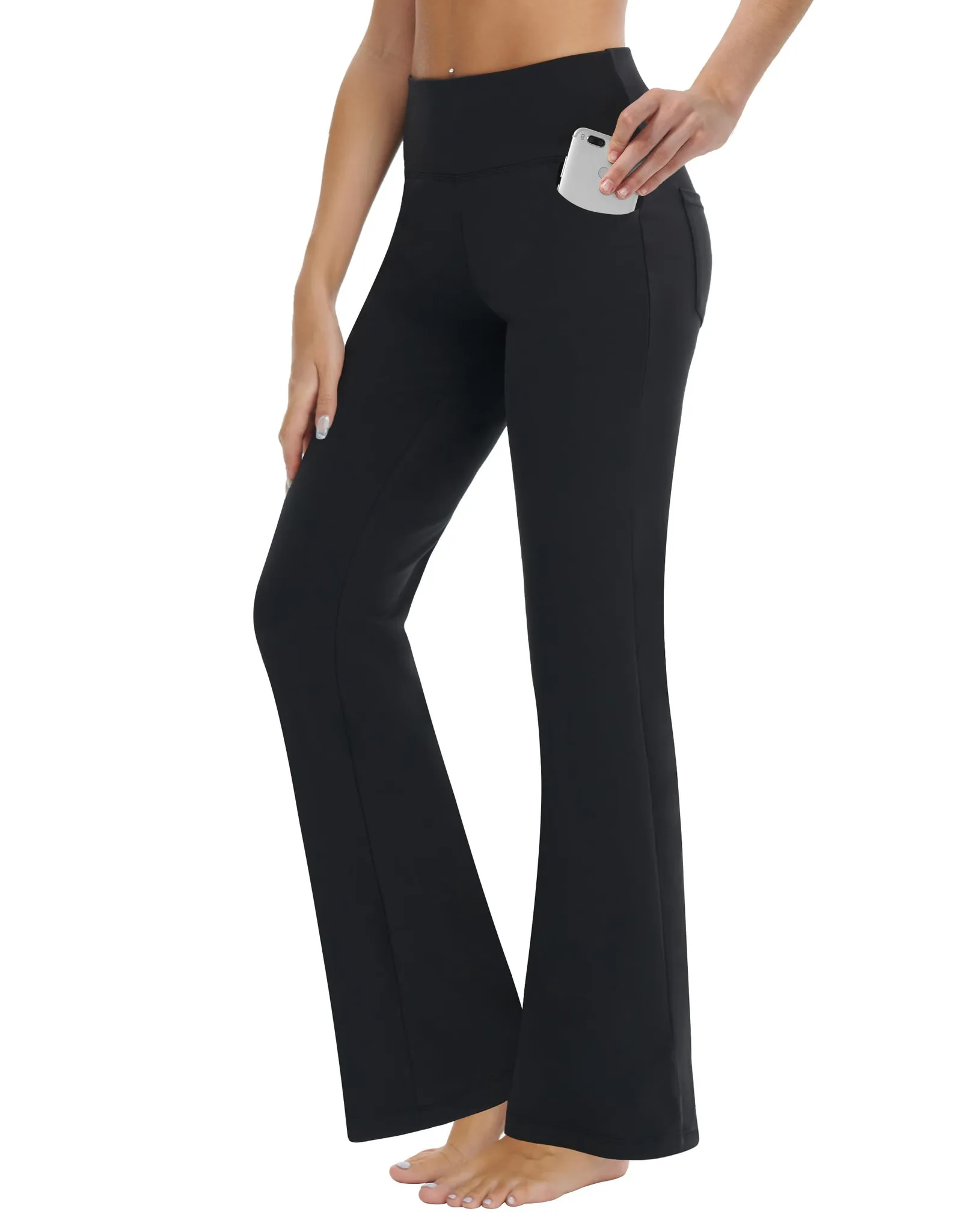 Női jóga leggings, magas derekú, fekete, XXL